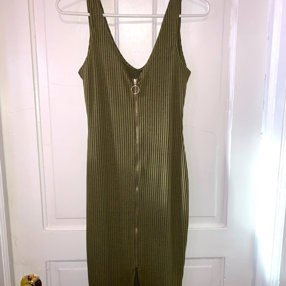 Like New. Charlotte Russe Below the Knee Dress. Olive Color. Size Small.